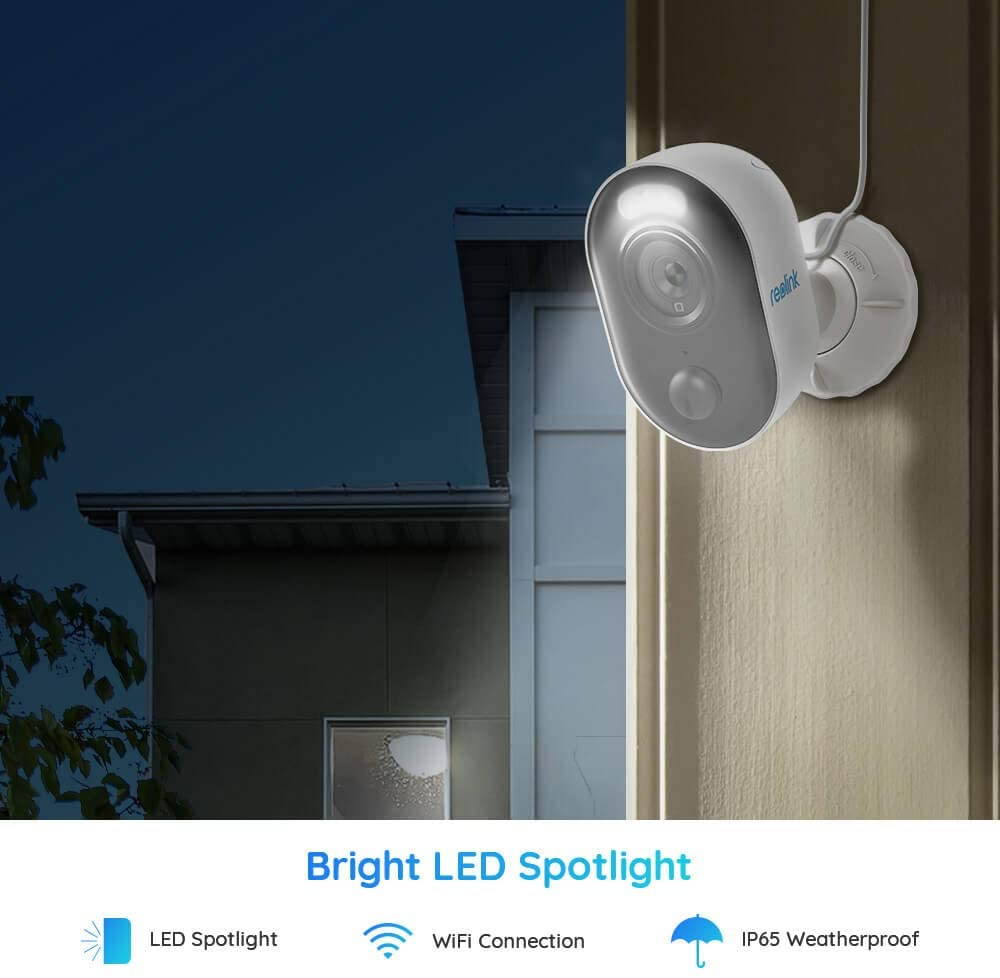 Outdoor Security Camera with Spotlight, Reolink Lumus 1080P HD Plug-in WiFi Camera for Home Security System, PIR Motion Detection, Two-Way Talk and Siren Alarm, Waterproof, Micro SD Card Slot Storage