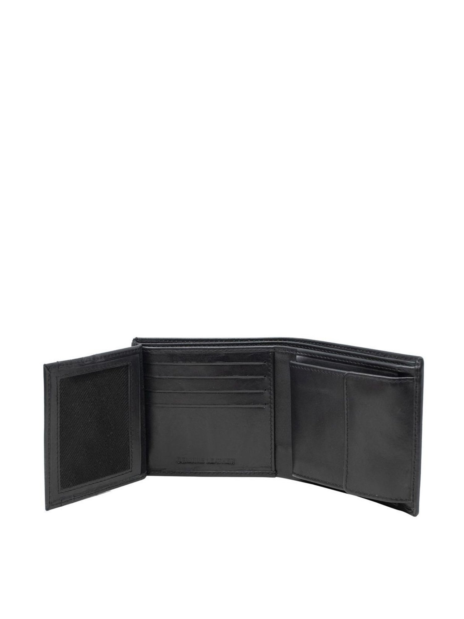 Tohl Black Casual Leather Bi-Fold Wallet for Men