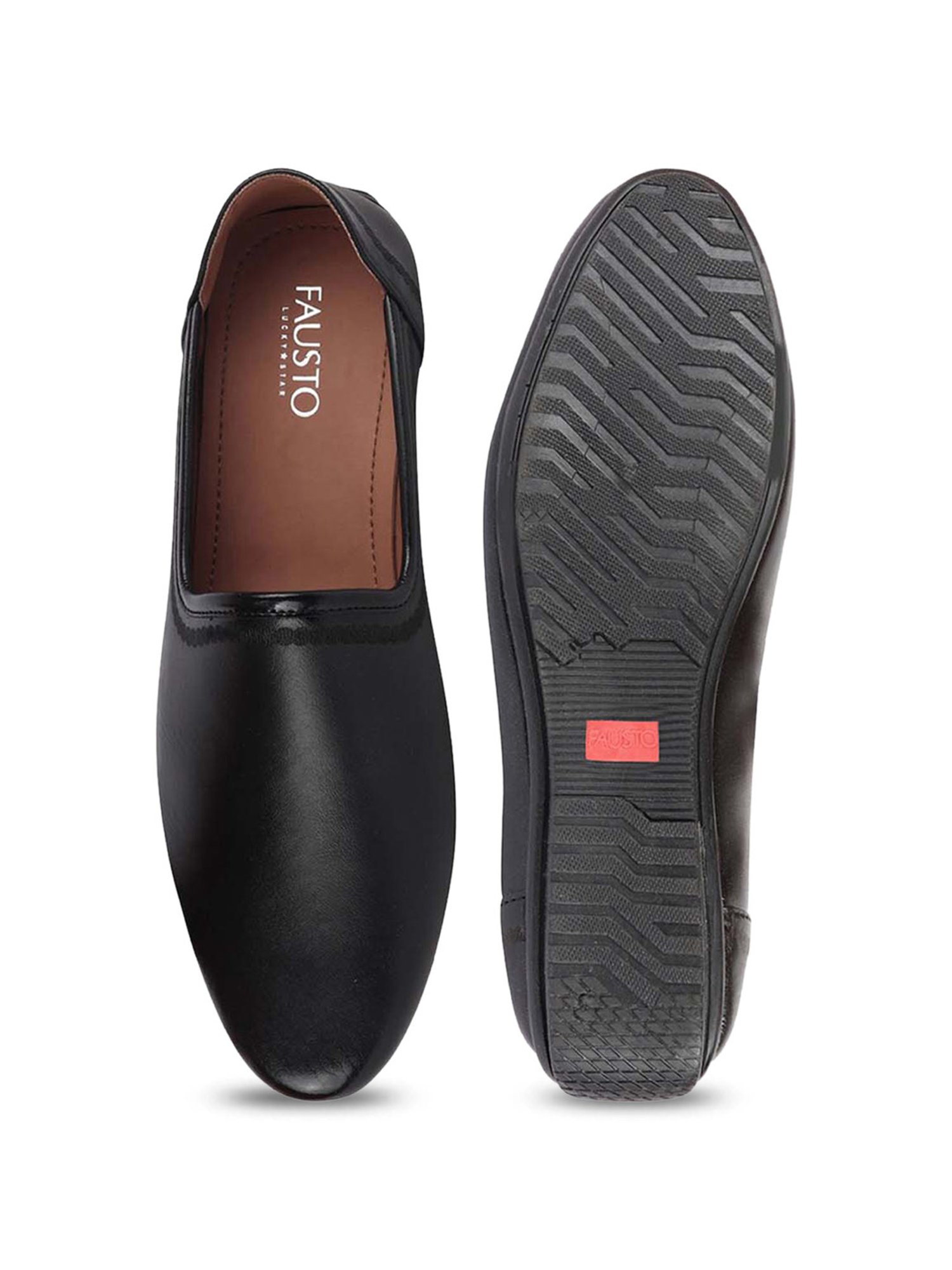 Fausto Men's Black Casual Juttis