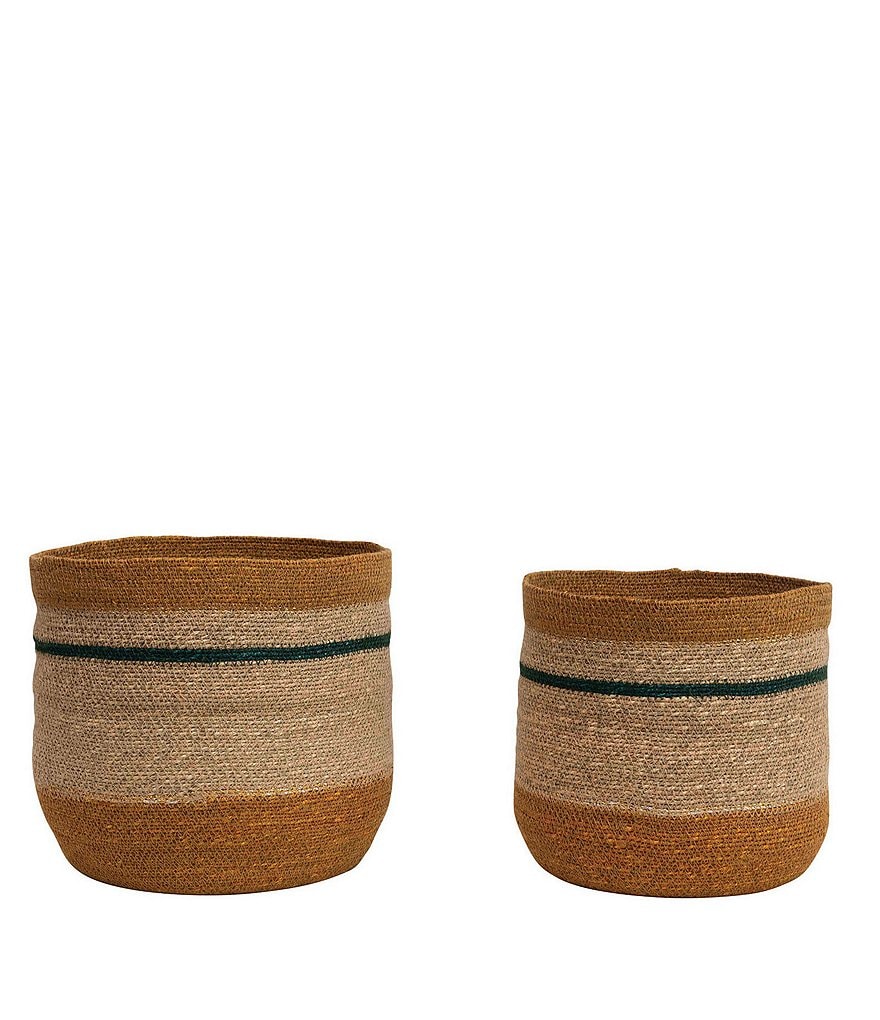 Edgehill Collection Hand-Woven Rattan Market Basket