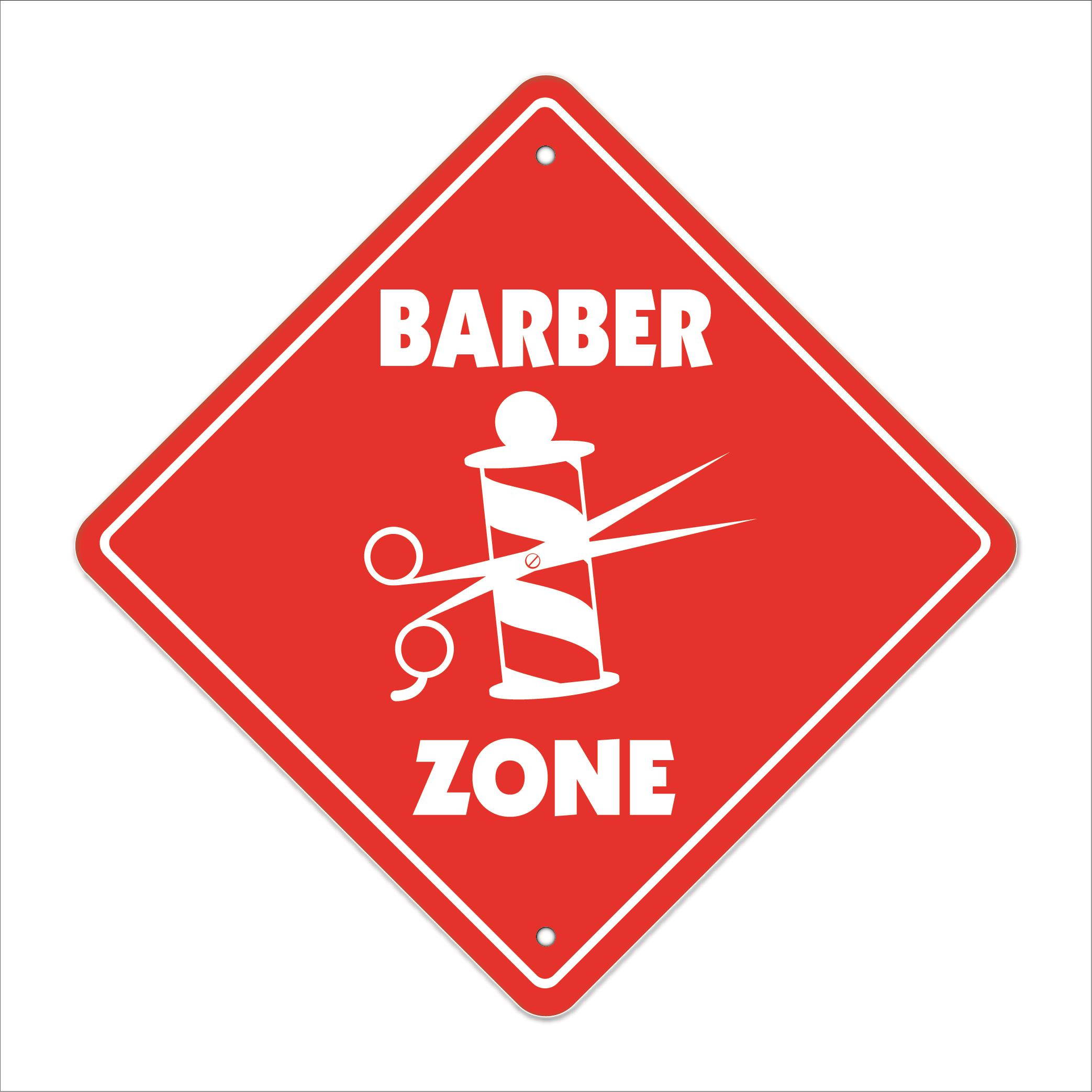 Barber Crossing Decal Zone Xing Tall trim hair cut shave barber shop fade
