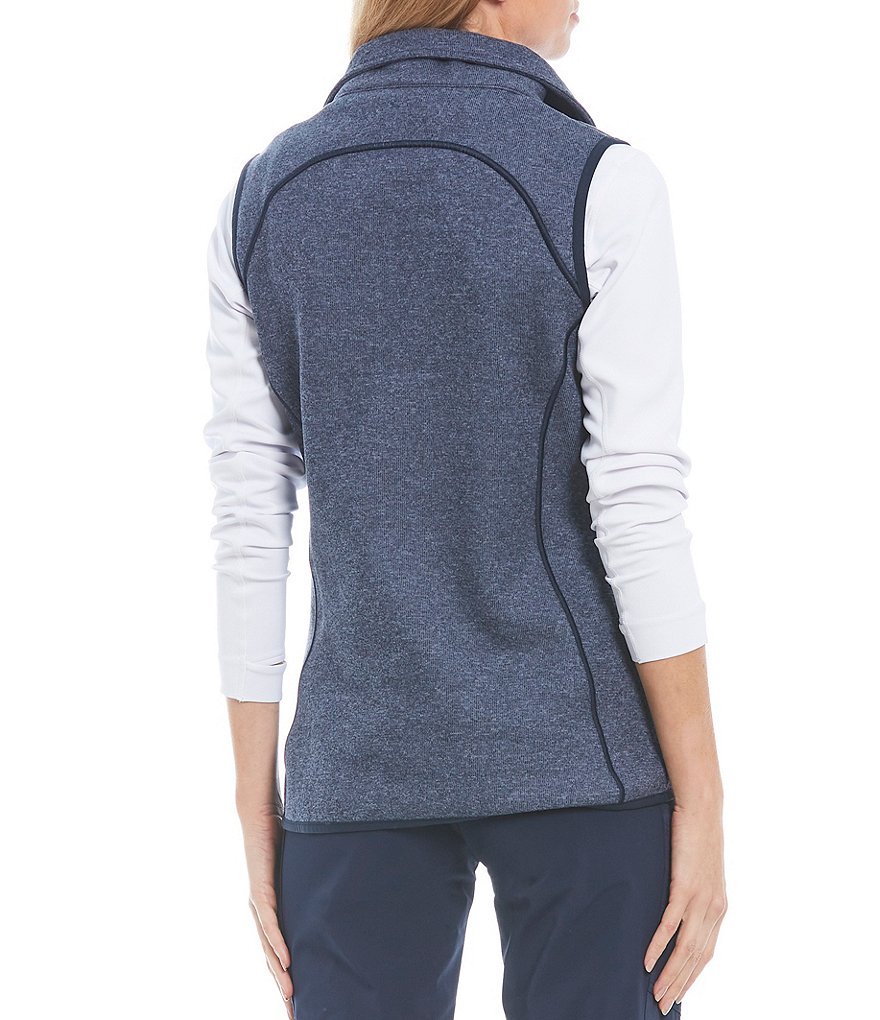 Cutter & Buck Mainsail Sweater-Knit Fleece Stand Collar Full Zip Vest