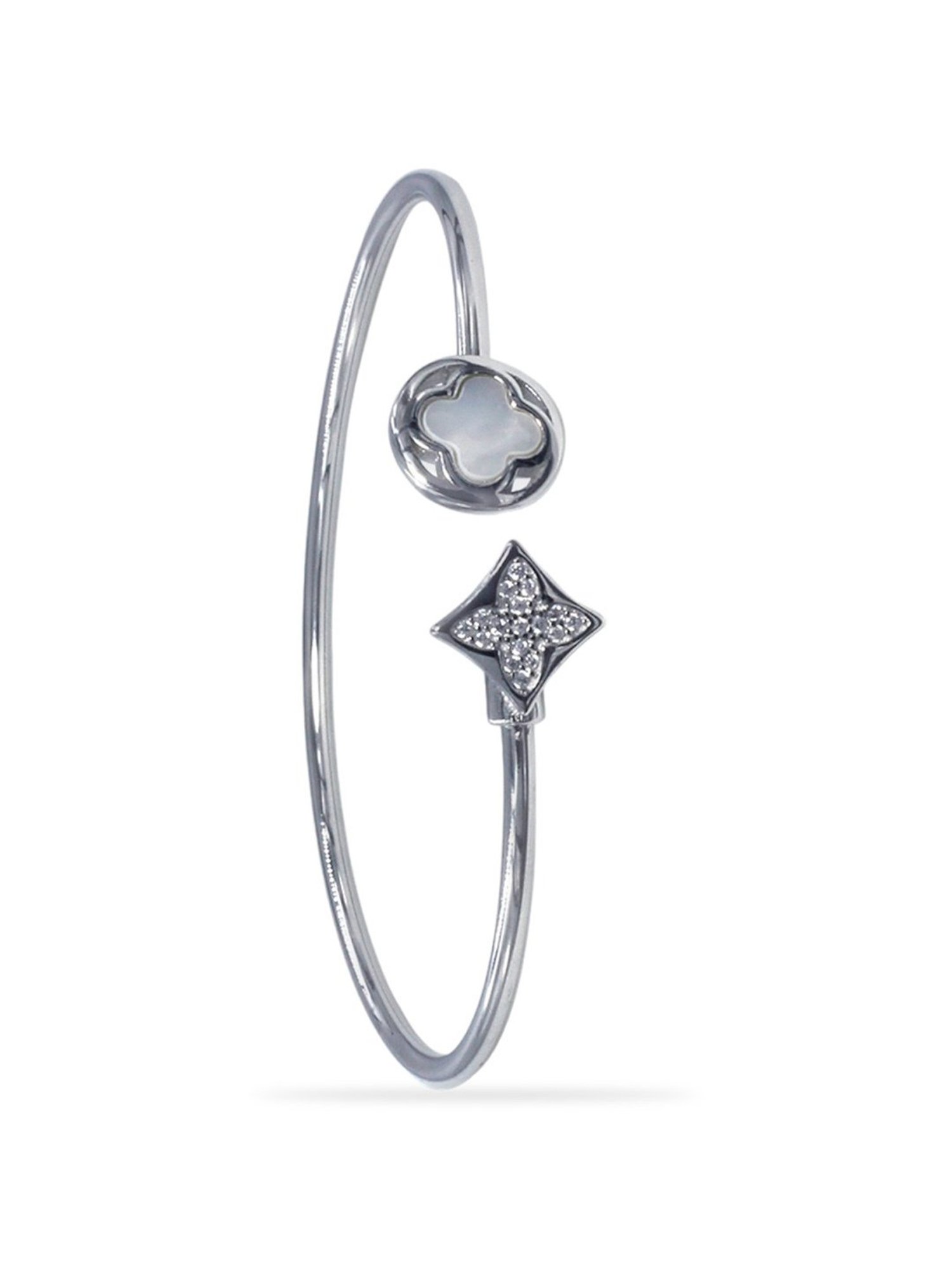 Taraash 92.5 Sterling Silver Top Openable Bangle for Women