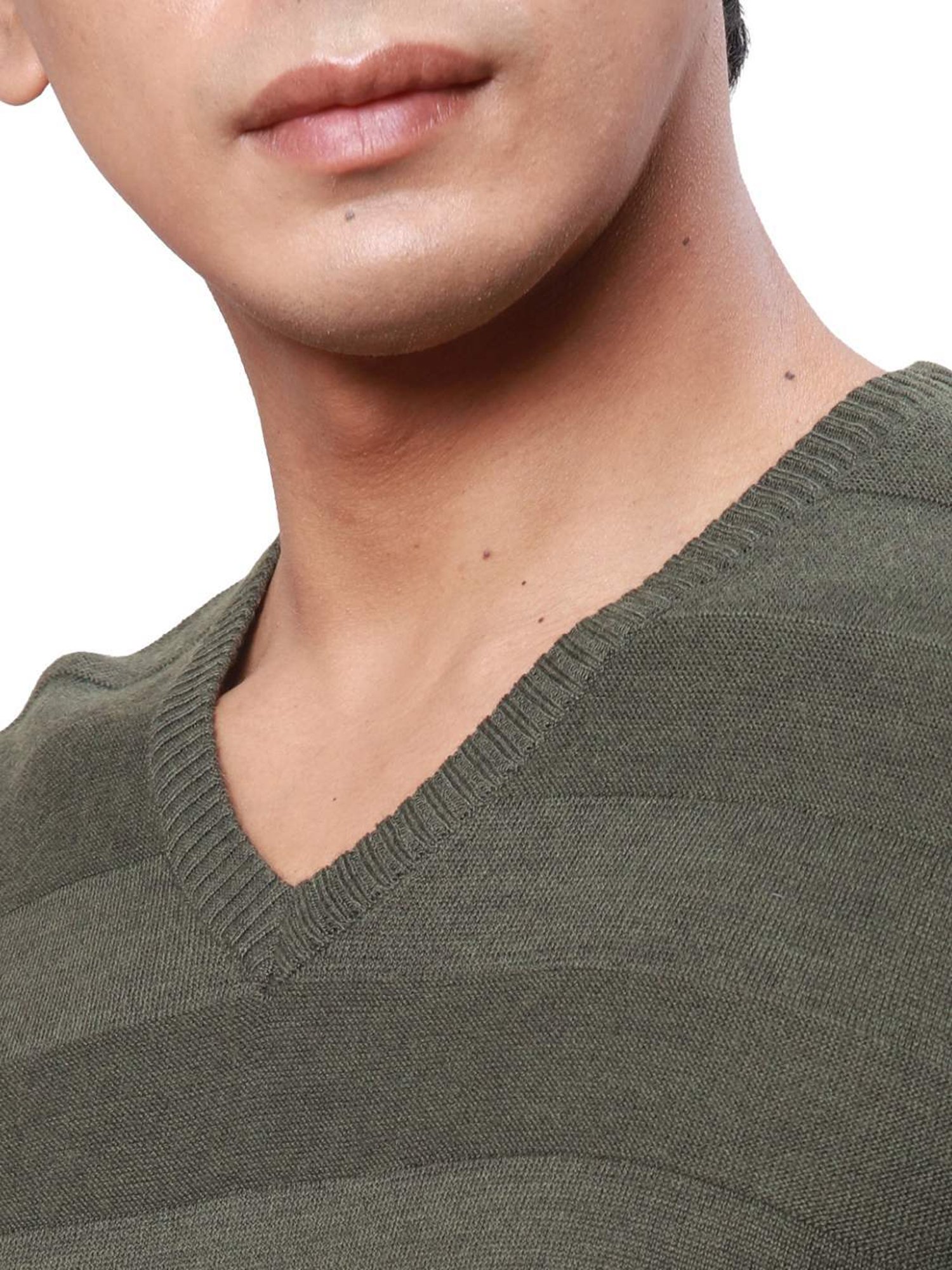 Park Avenue Green Regular Fit Sweater