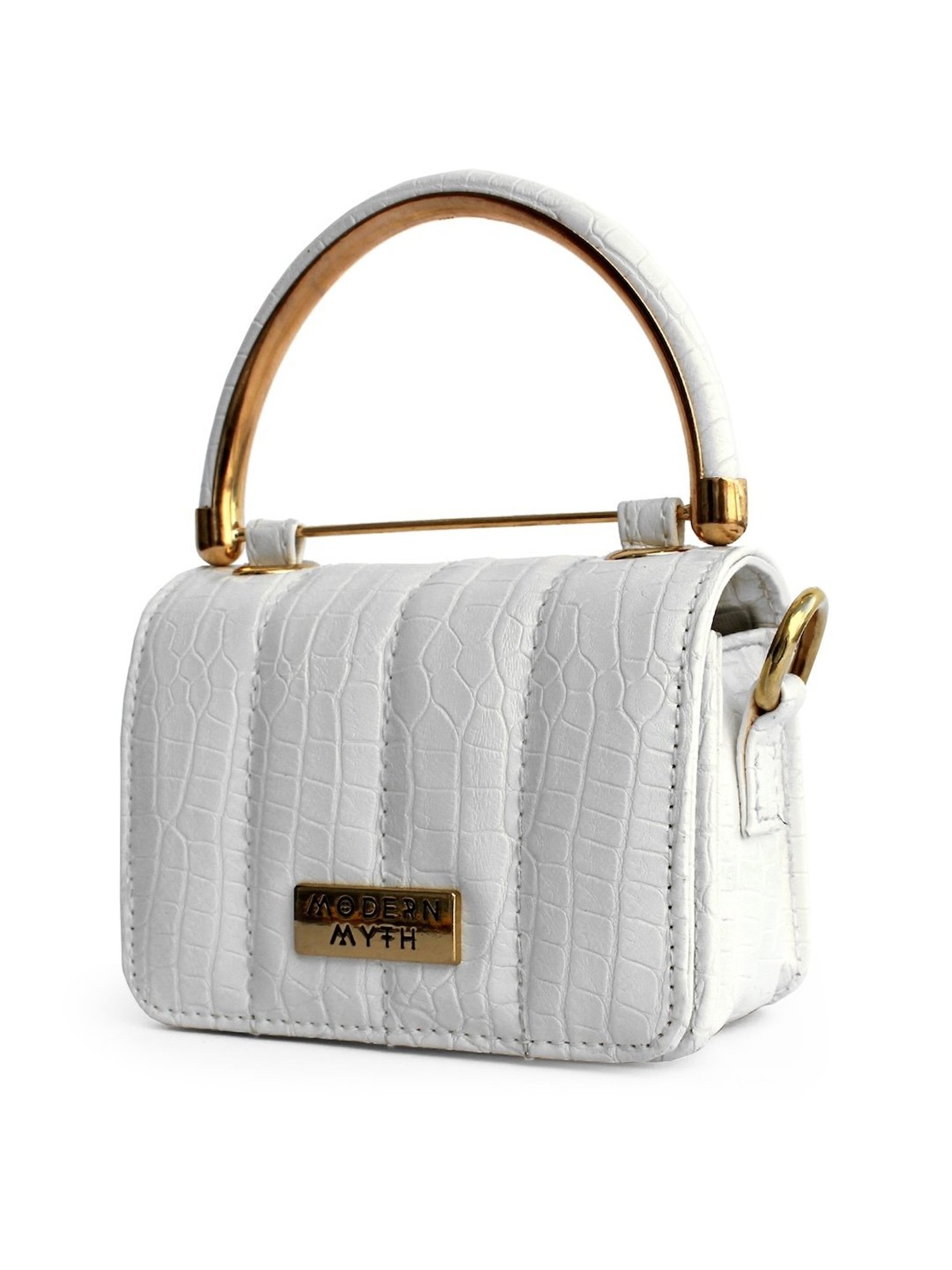 Modern Myth Nano White Textured Small Mini Box Bag