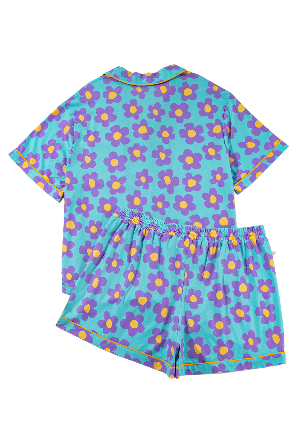 Rose Red Solid Waffle Knit Plus Size Two Piece Shorts Set