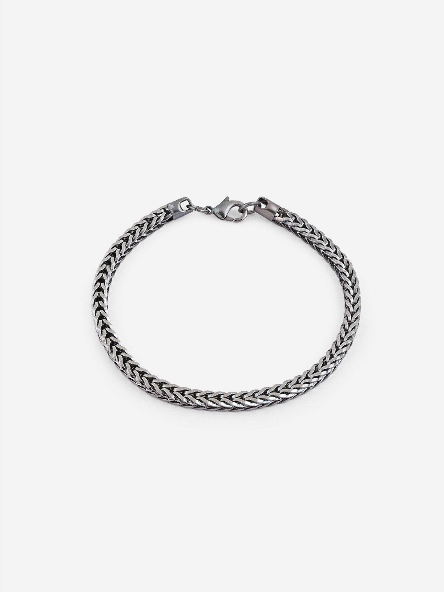 The Bro Code Brown Party Men's Beaded, Cuban Link with Fabric Knotted Stack Bracelet - Set of 4