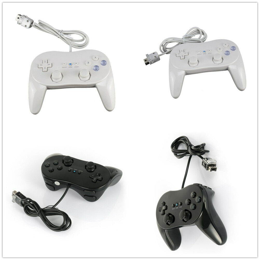 Classic Game Controller Pro For Wii &Wii U Remote Gamepad Black & White