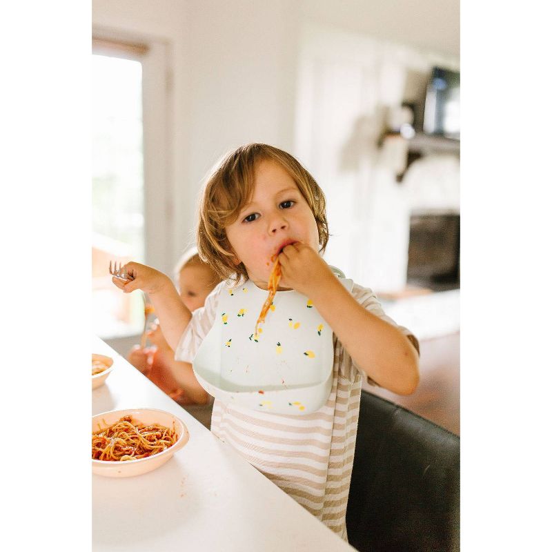 Loulou Lollipop Silicone Printed Bib - Lemon