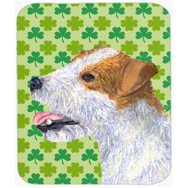 Jack Russell Terrier St. Patrick's Day Shamrock Mouse Pad, Hot Pad or Trivet