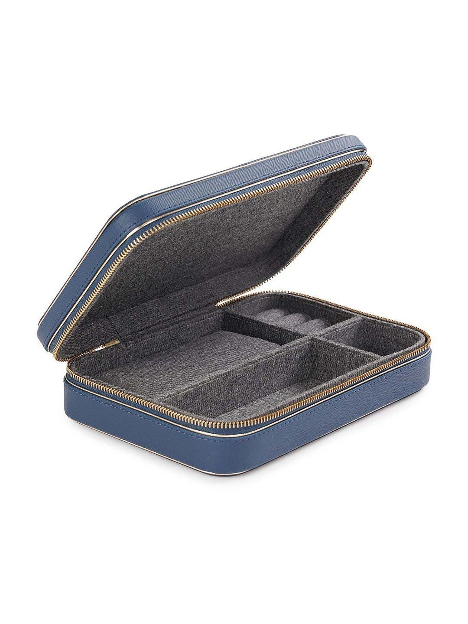 Pure Home and Living Blue Mdf Travel Rectangular Jewellery Box