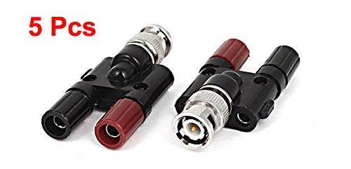 Uxcell a15060400ux0502 BNC Male Plug to Two Banana Female Jack Coaxial Connector Adapter (Pack of 5)
