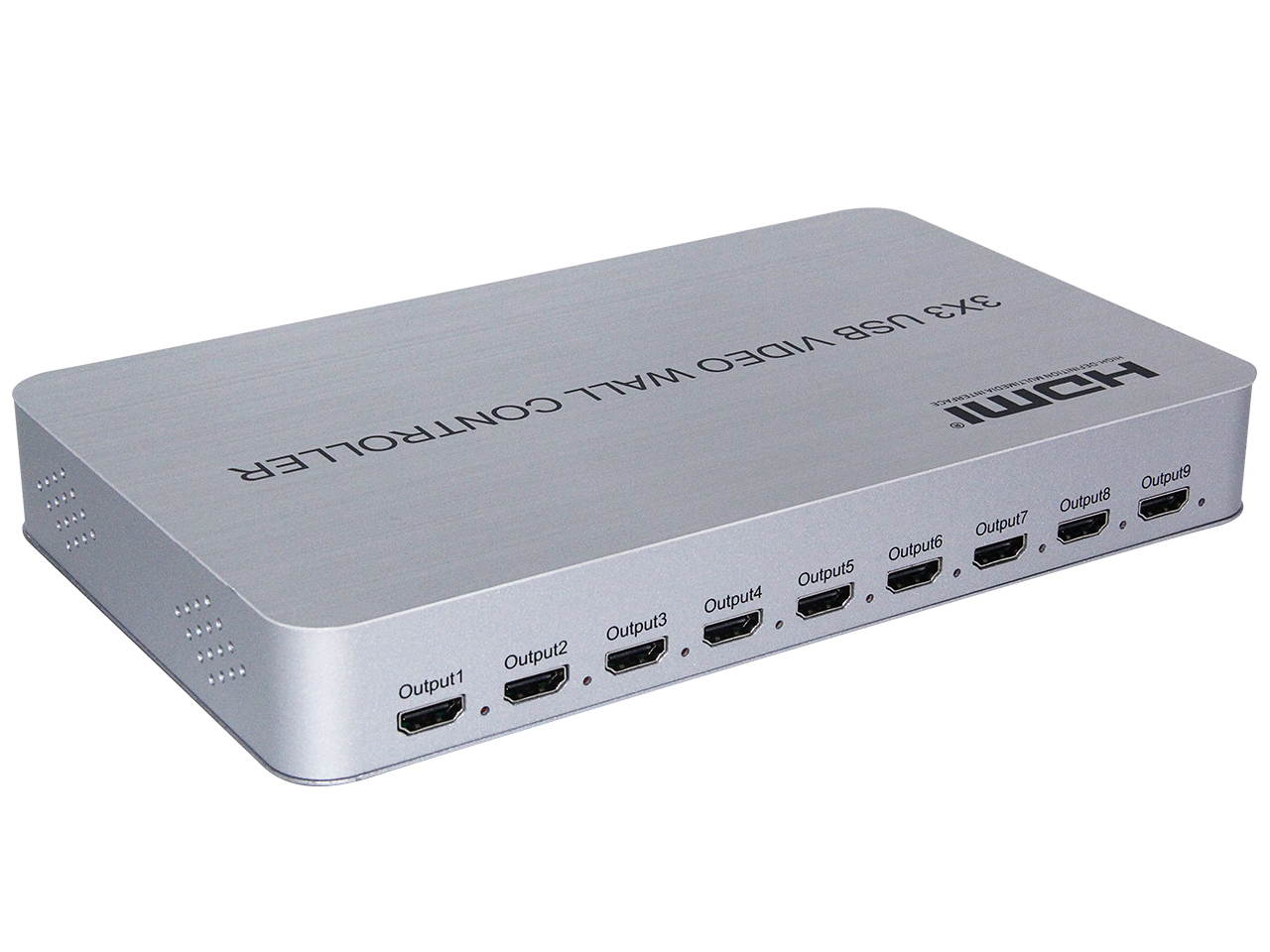 Video Wall Controller 3x3 4K Processor USB3.0 with 1 USB Input and 9 Outputs 13 Display Modes Including 1x1,1x2,1x3, 1x4, 2x1, 2x2, 2x3, 2x4, 3x1, 3x2, 3x3, 4x1, 4x2