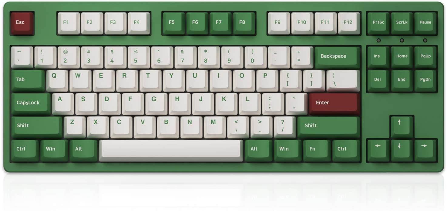 Akko 87-Key TKL Wired Mechanical Gaming Keyboard, Matcha Red Bean Themed Programmable Keyboard, PBT Doubleshot Keycaps and Anti-Ghosting (Gateron Orange Tactile Switch)