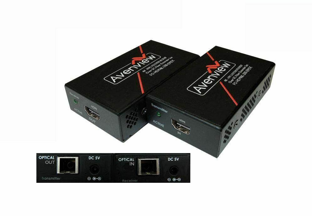 Avenview FO-HDM4K-200-EMIX-S 4K 60Hz/HDR HDMI Extender (Transmitter) Single SC Fiber Optic Cable OM4