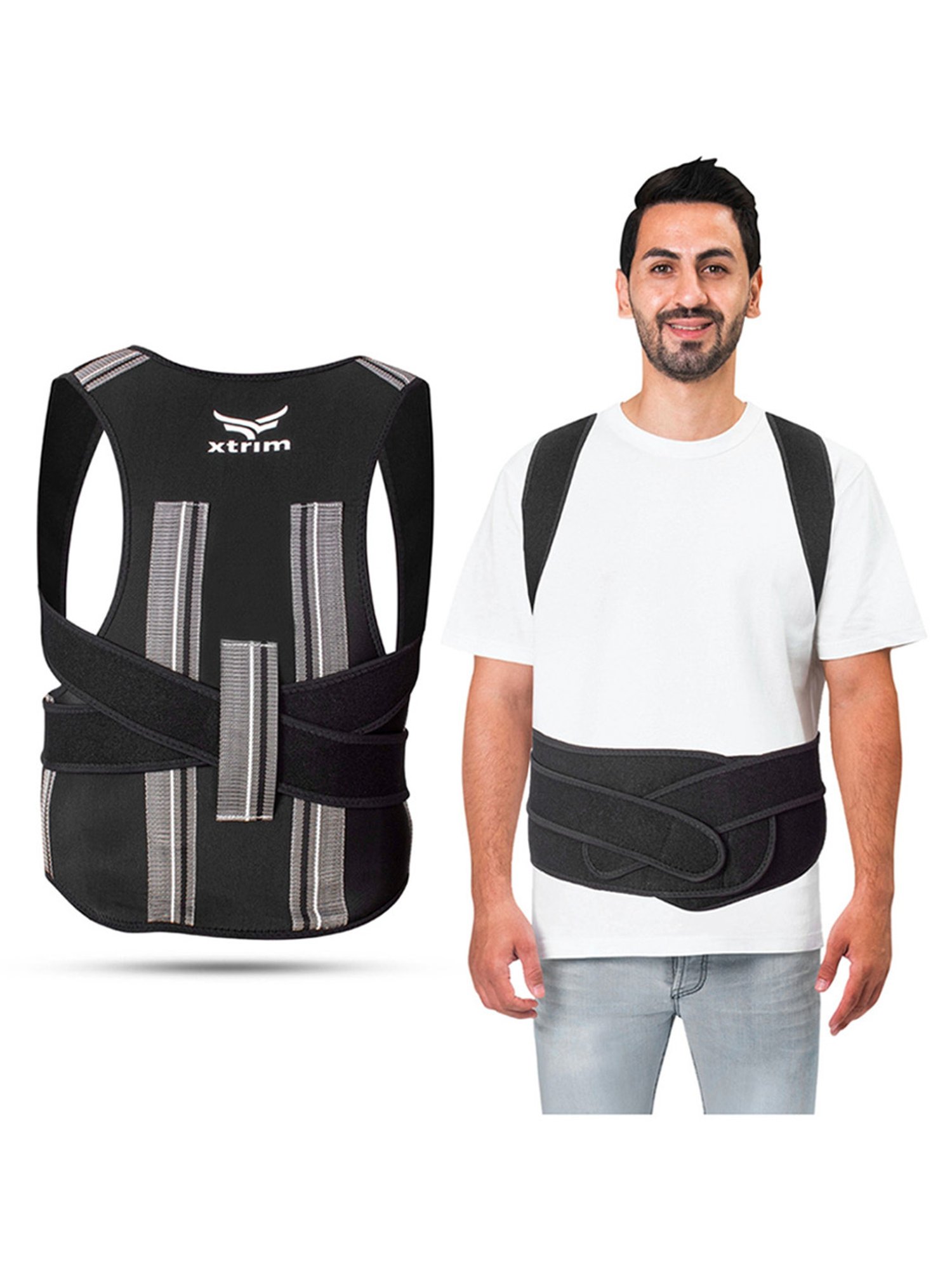 Xtrim Posture Corrector Back Support Belt (Black) Size - Large