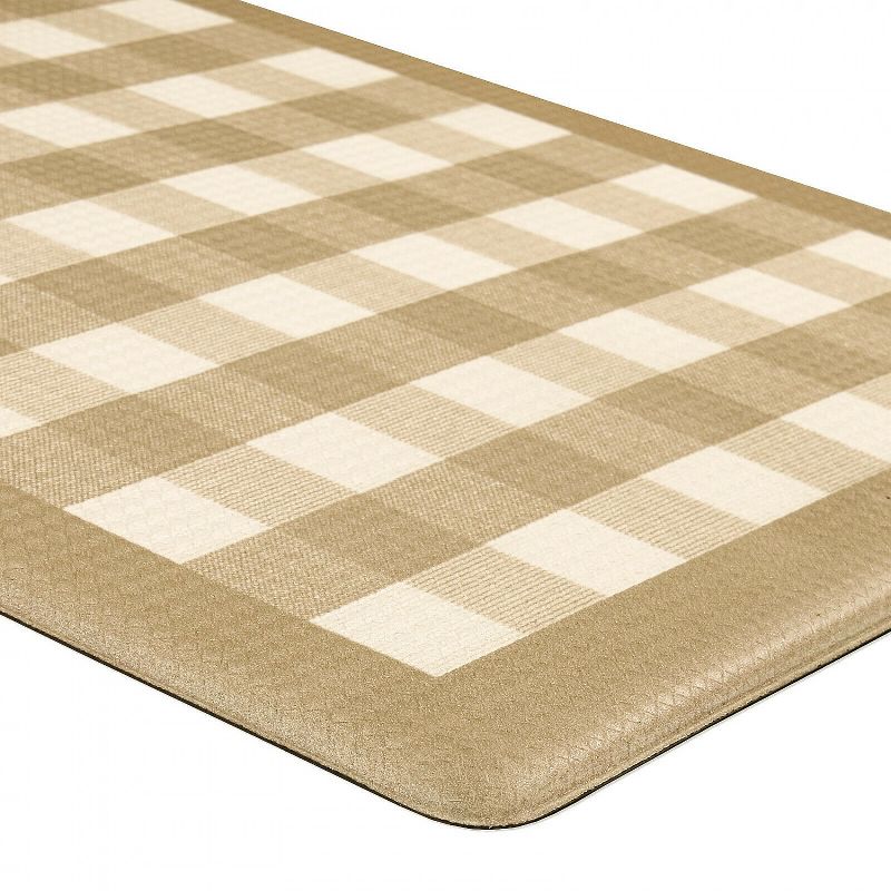 1'8"x2'6" Rectangle Plaid PVC (Polyvinyl Chloride) Floor Mat Beige - GoodGram