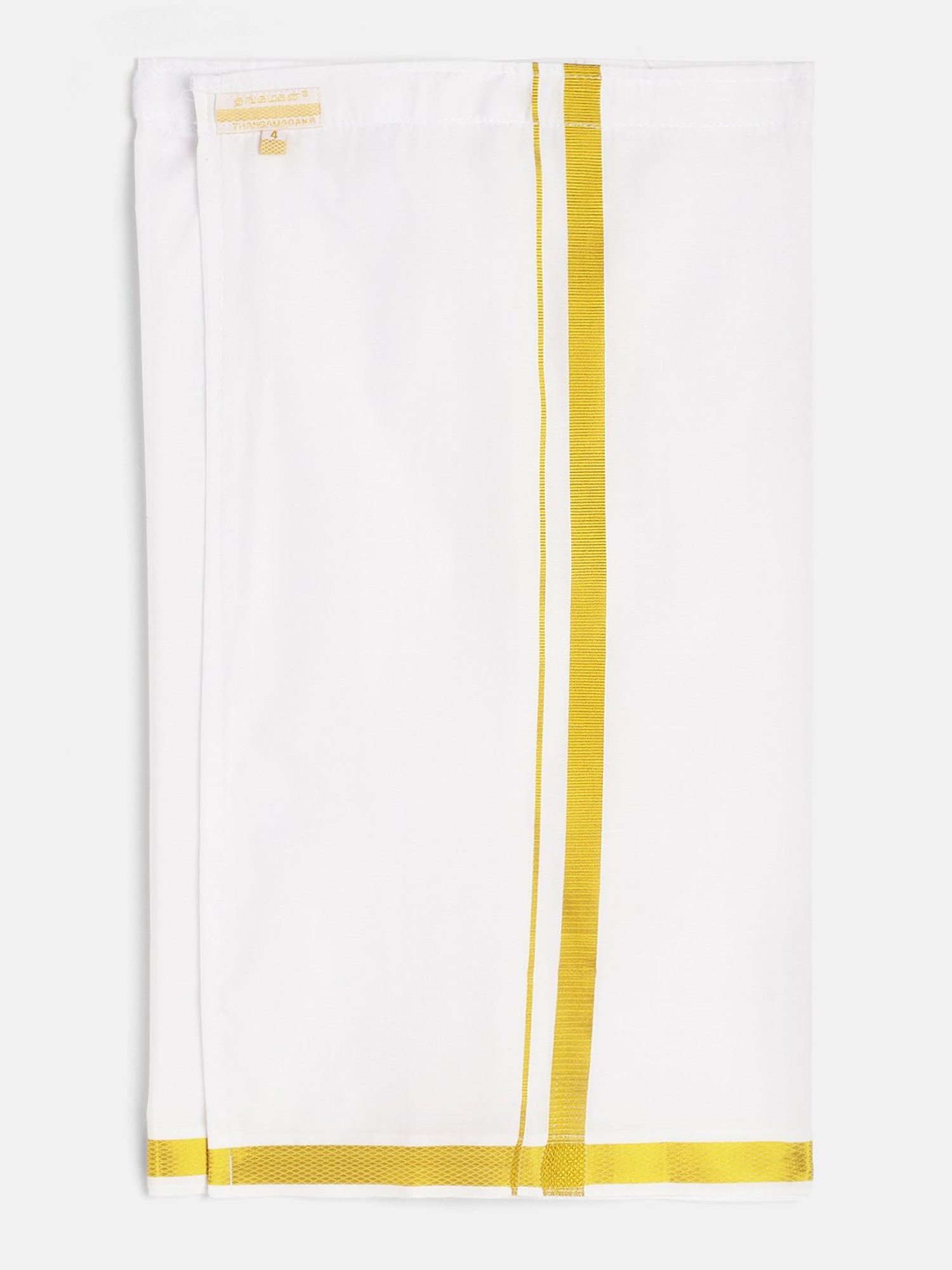 THANGAMAGAN Kids White Solid Dhoti