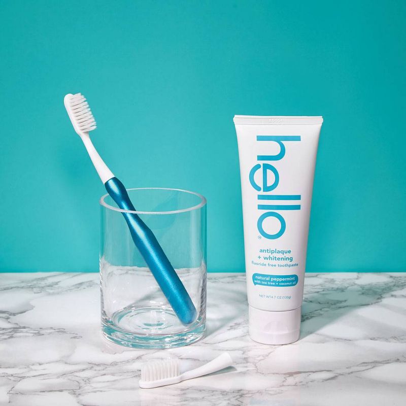hello Sustainable Toothbrush Head + Refill - Blue - 2ct