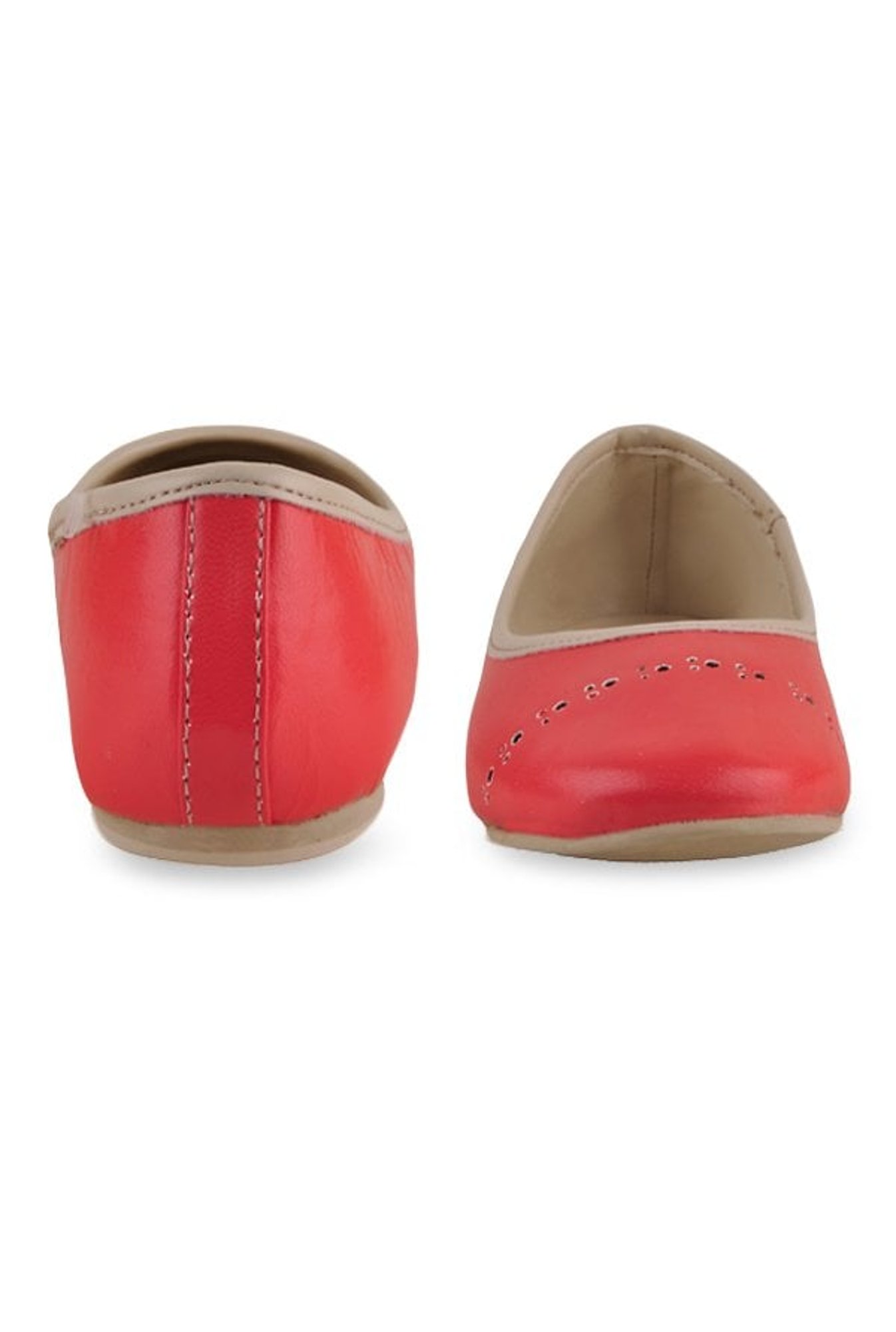 Beanz Kids Clara Carmine Red & Cream Flat Ballets