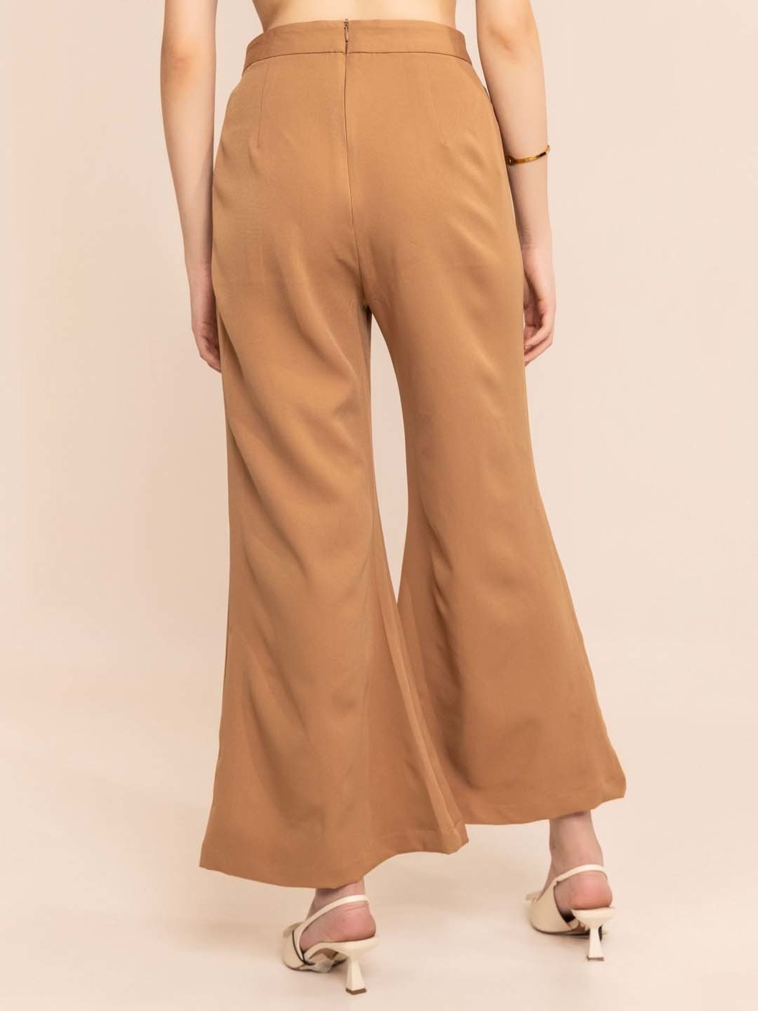 KAORI BY SHREYA AGARWAL Brown Mid Rise Bootcut Trousers