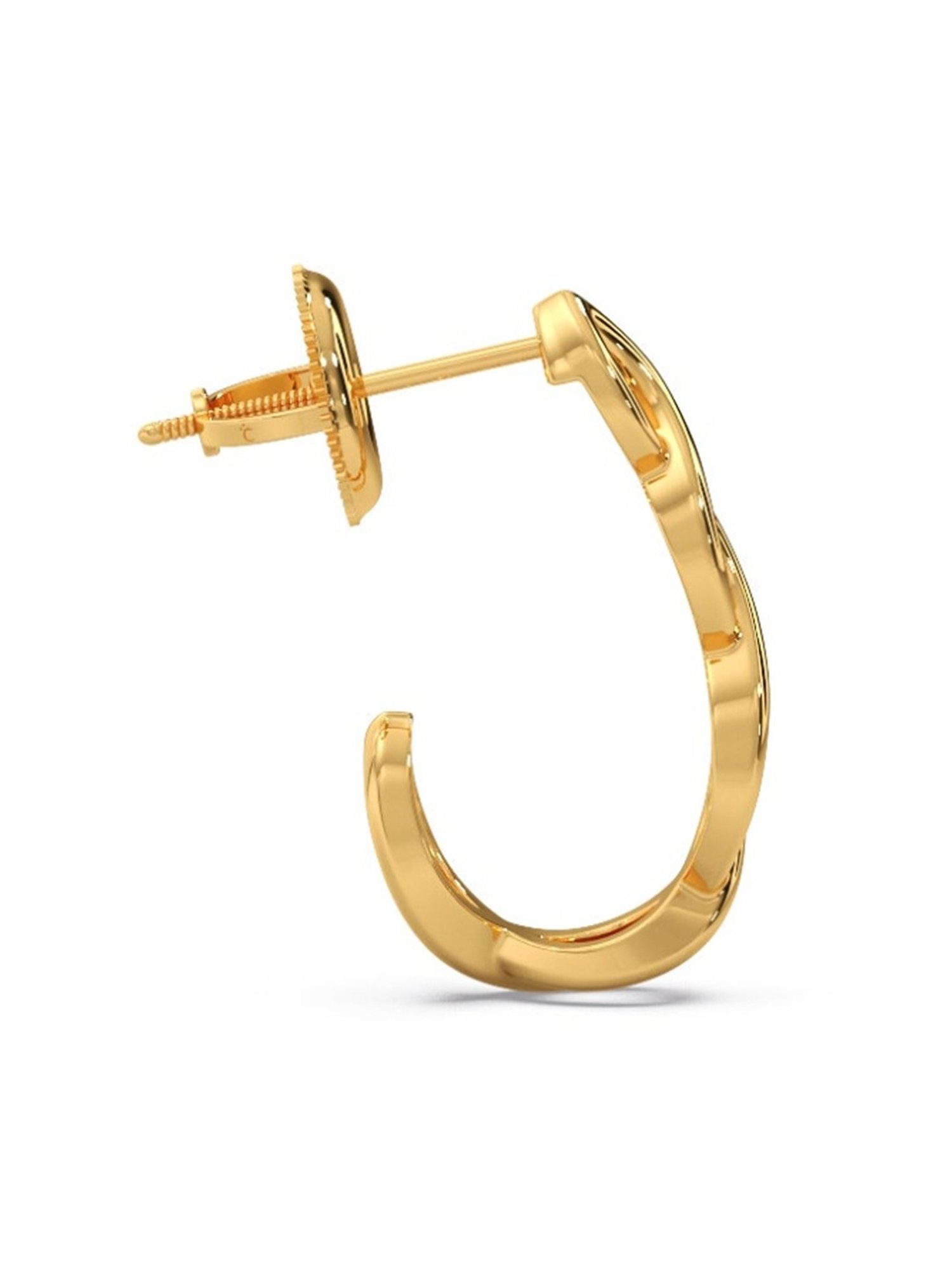Candere by Kalyan Jewellers Peacock Collection 18k Yellow Gold Hoop Earrings for Women