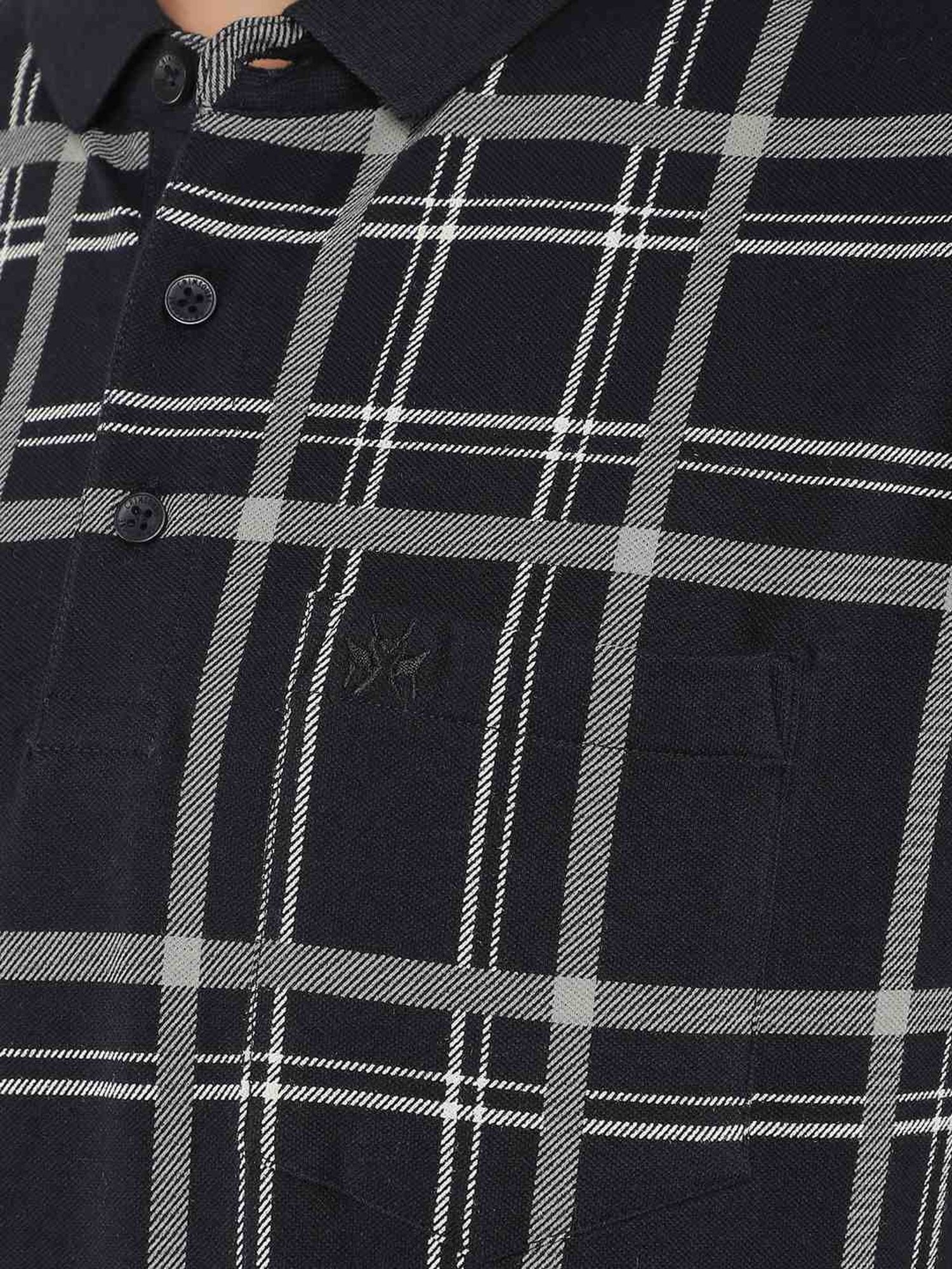 Crimsoune Club Navy Cotton Slim Fit Checks Polo T-Shirt