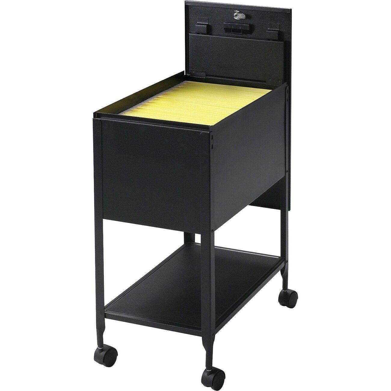 Lorell Standard Mobile File - 1 Shelf - 4 Caster - 13.5" X 24.8" X 28.3" - Black