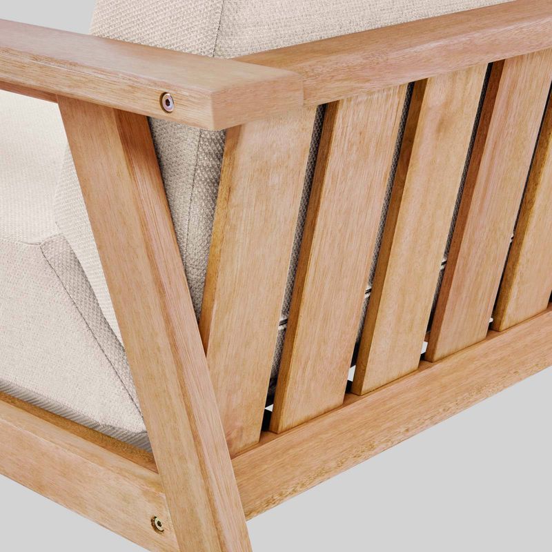 Sedona Outdoor Patio Eucalyptus Wood Left-Facing Loveseat - Natural/Taupe - Modway