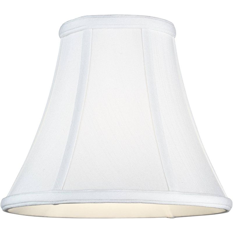 Imperial Shade White Small Bell Lamp Shade 4.5" Top x 9" Bottom x 8" Slant x 7.5" High (Spider) Replacement with Harp and Finial