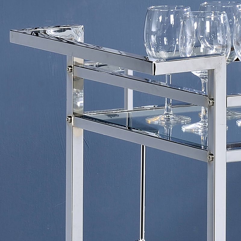 Buncrana Glass Top Serving Cart Chrome - miBasics
