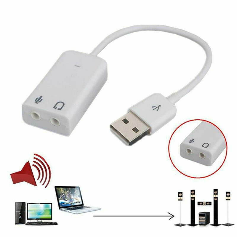 External USB 2.0 3D Virtual 7.1 Channel Audio Sound Card Adapter for PC Laptop