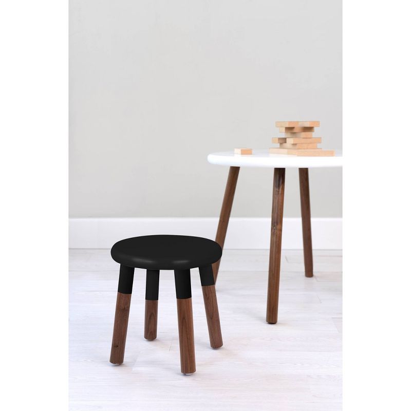 Set of 2 Peewee Wood Veneer Kids' Chairs Solid Walnut/Black - Nico & Yeye