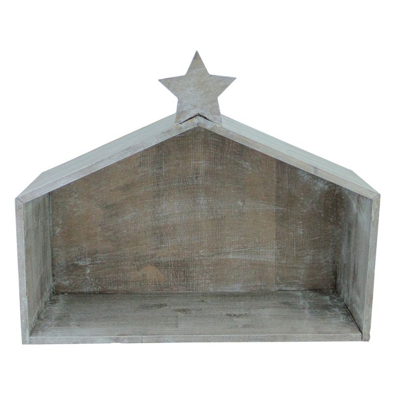 Allstate Floral 13" Country Rustic Distressed Finish Star Topped Christmas House