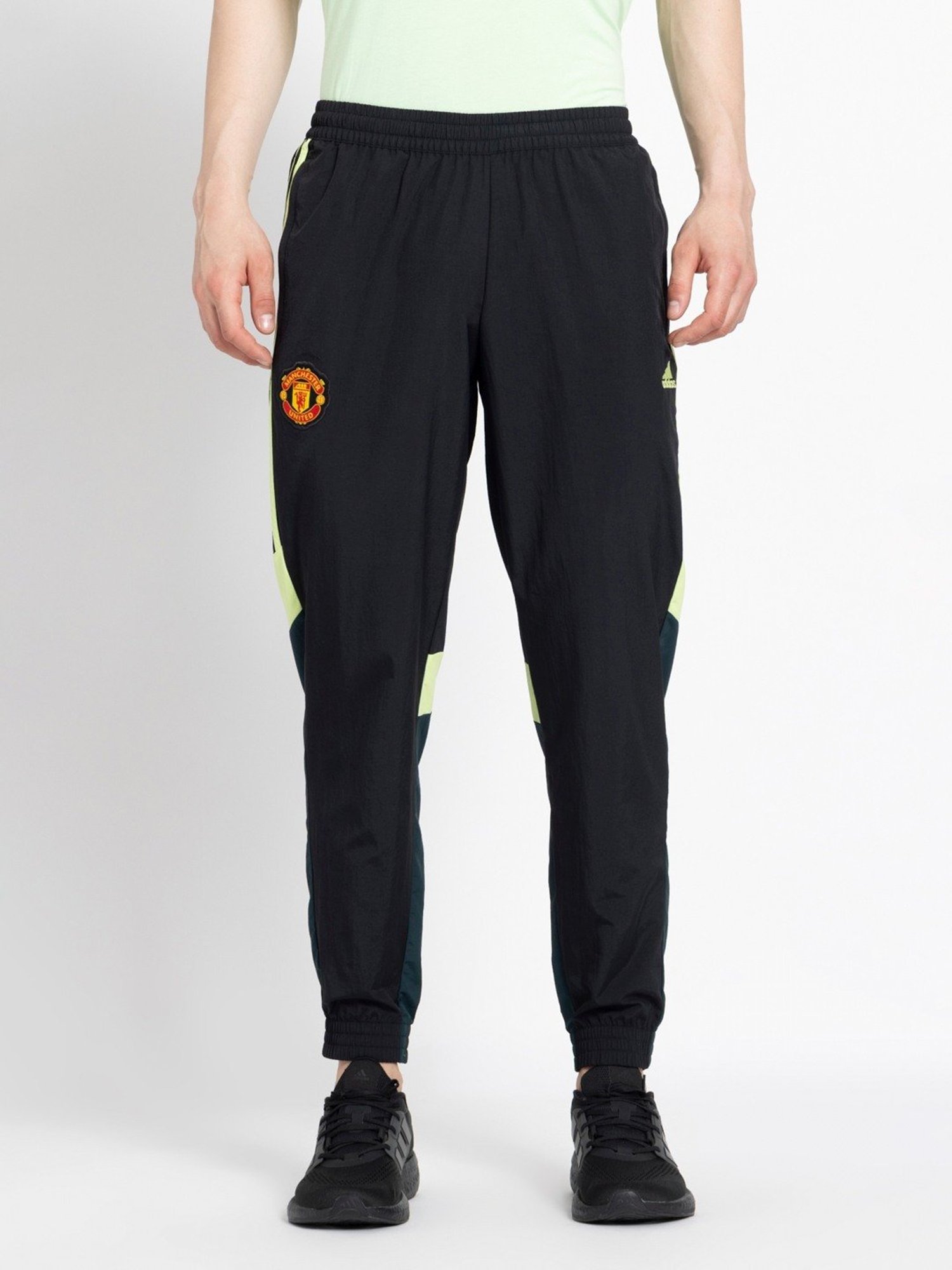 Adidas Black Regular Fit Printed Joggers