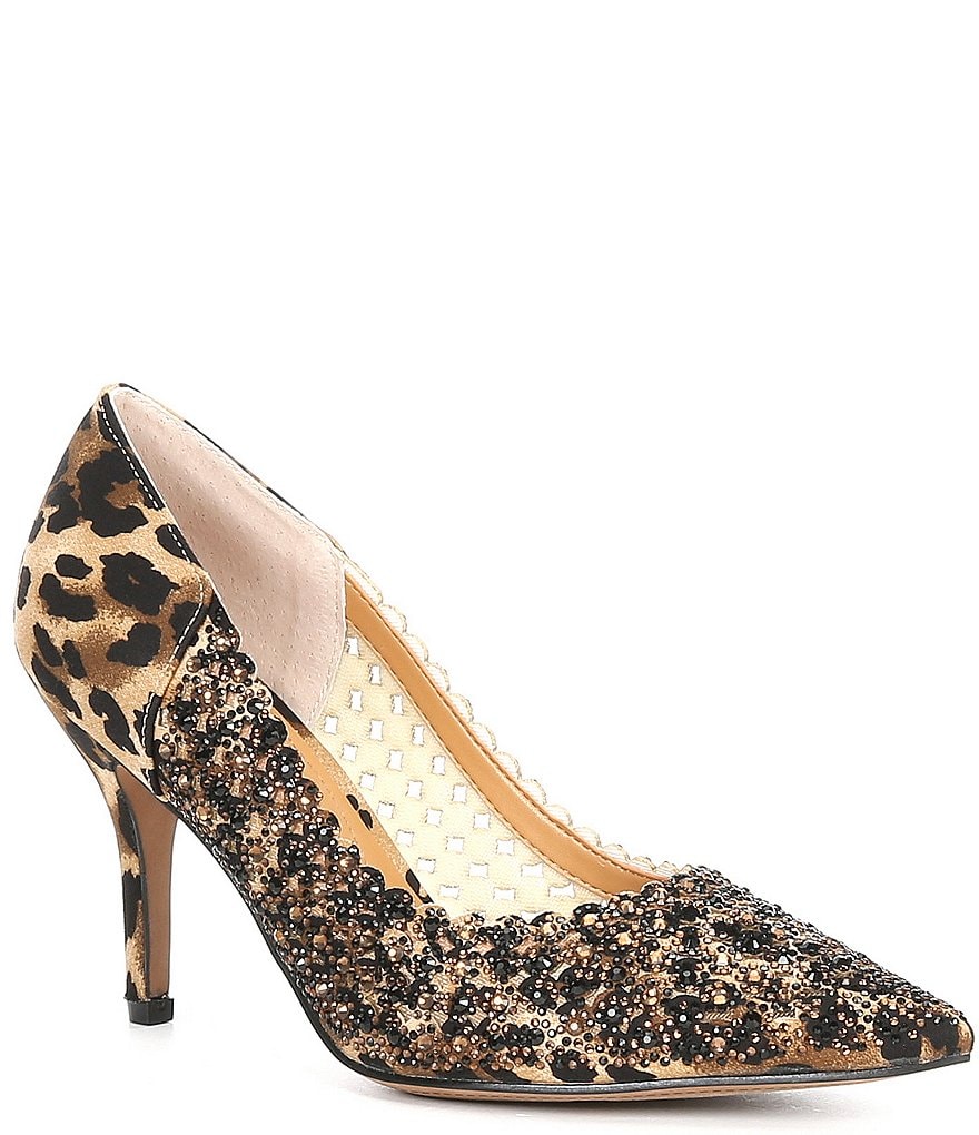 Trotters Kari Pearlized Leather Block-Heel Pumps