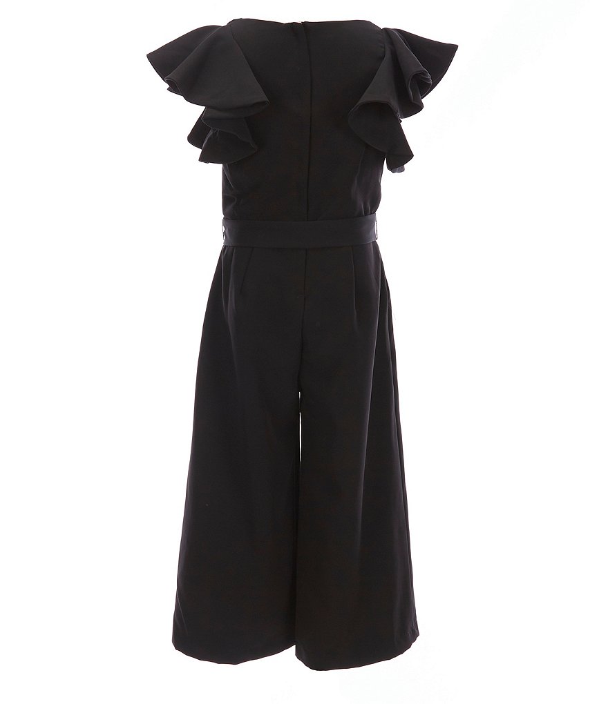 GB GB Girls Social Big Girls 7-16 Ruffle-Sleeve Cropped Jumpsuit