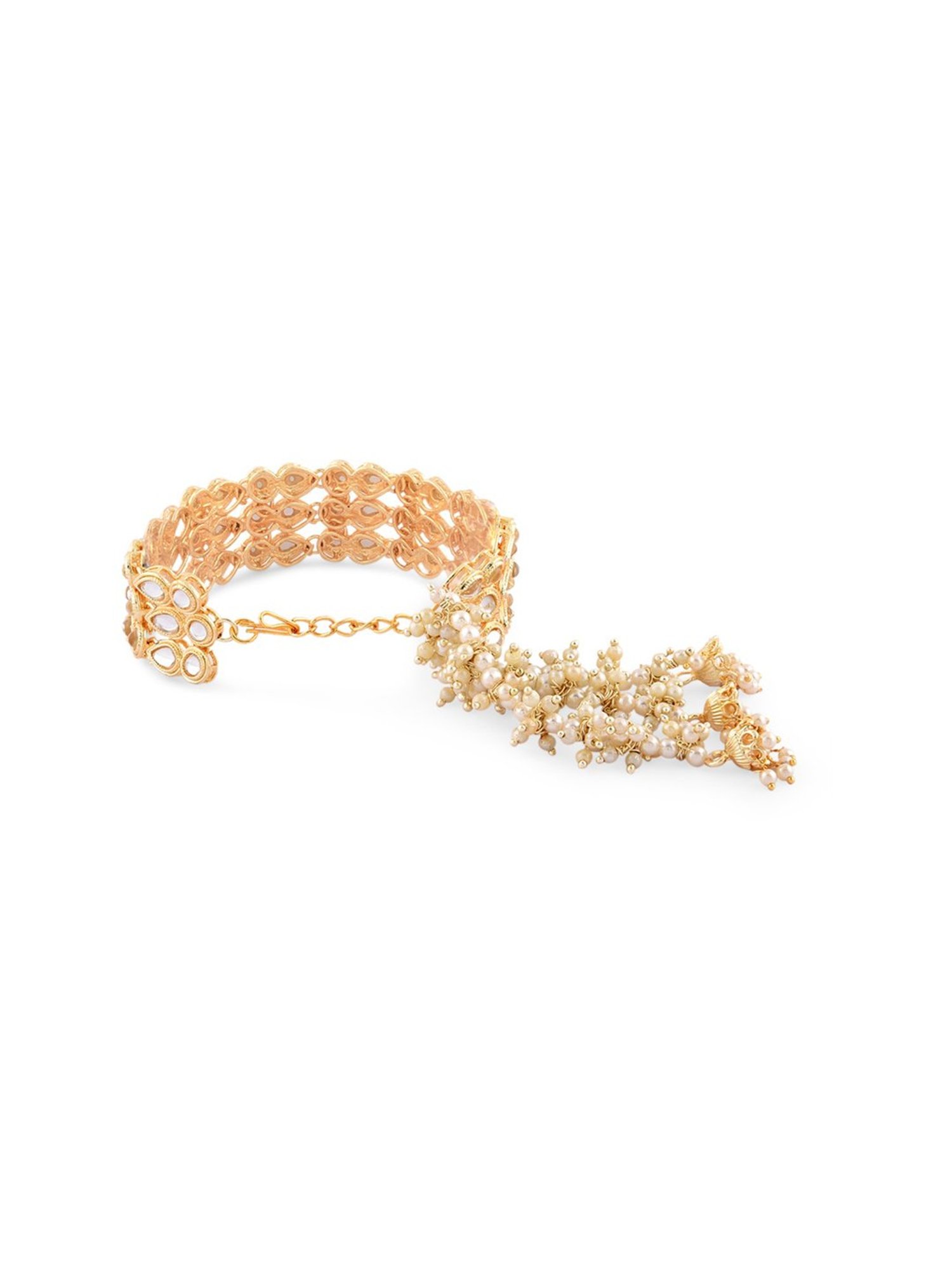 Zaveri Pearls Gold Tone Kundan Embellished Traditional Bracelet-ZPFK14743