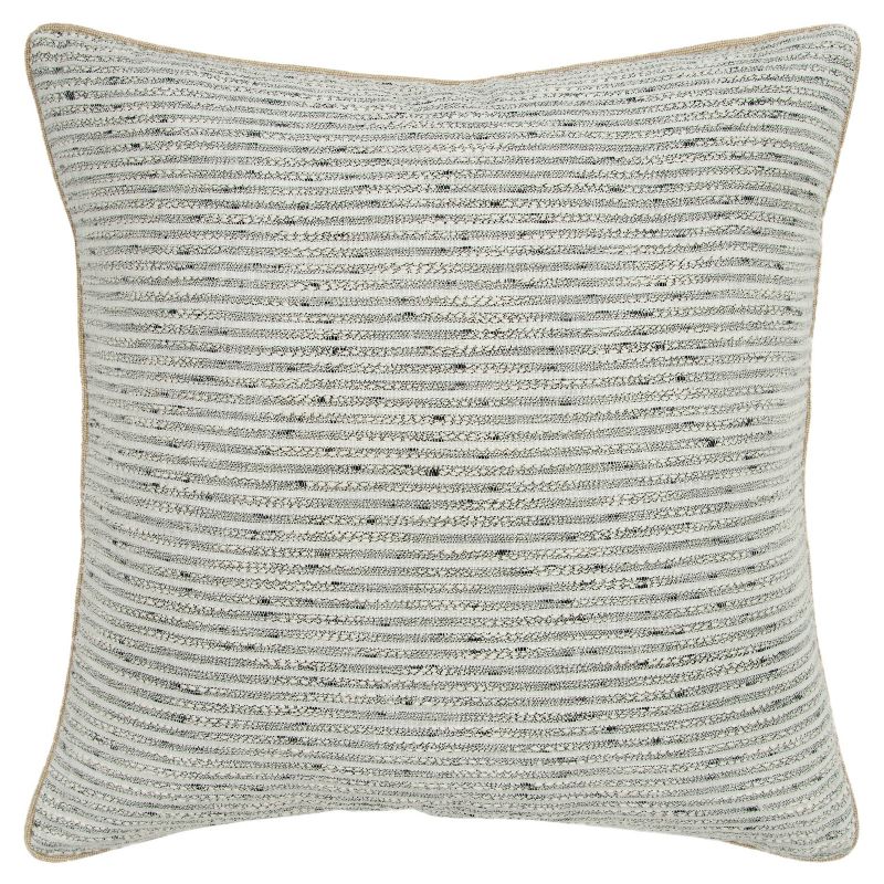 20"x20" Oversize Striped Square Throw Pillow Cover Light Gray - Donny Osmond Home