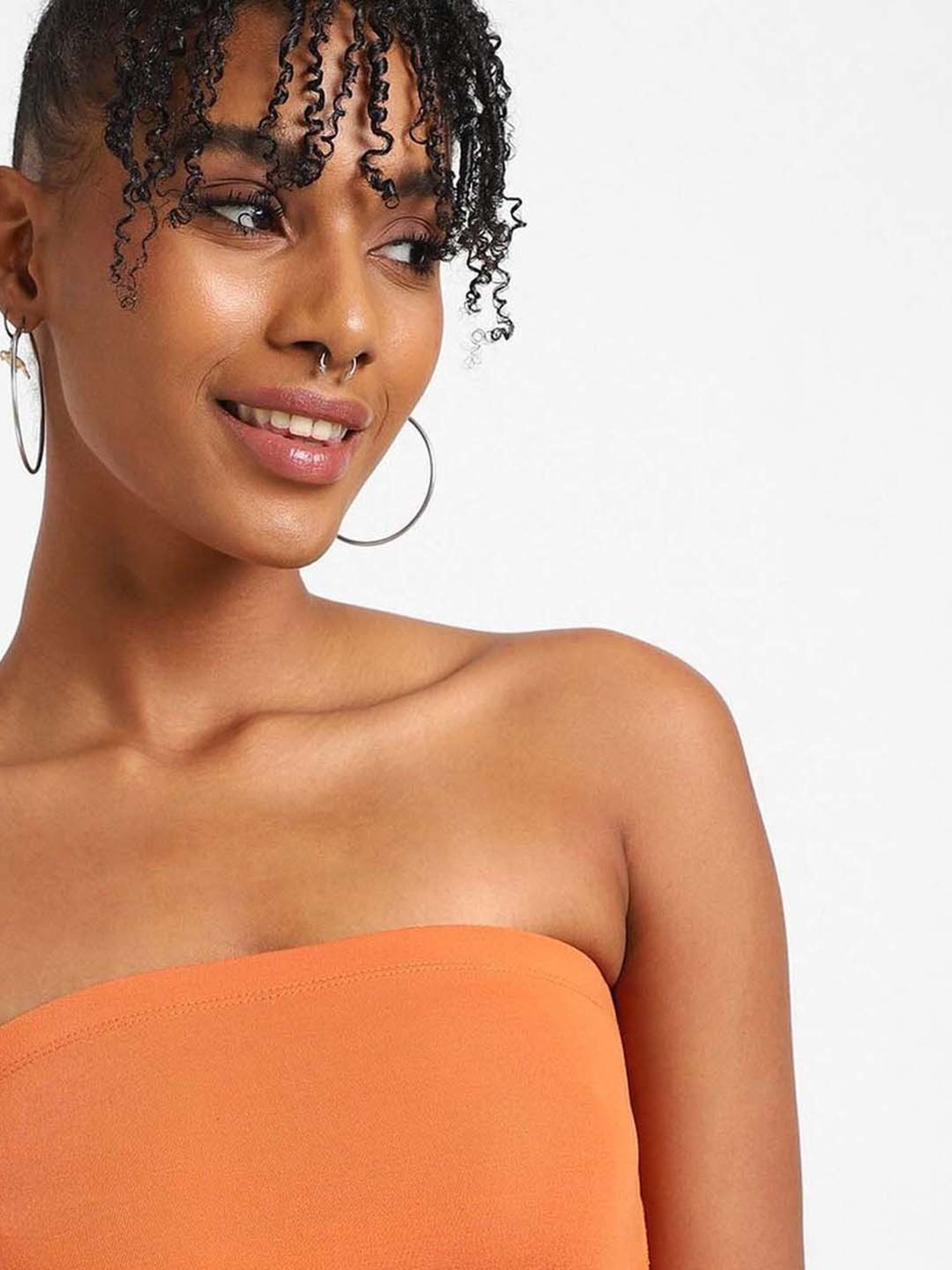 Forever 21 Orange Regular Fit Tube Top