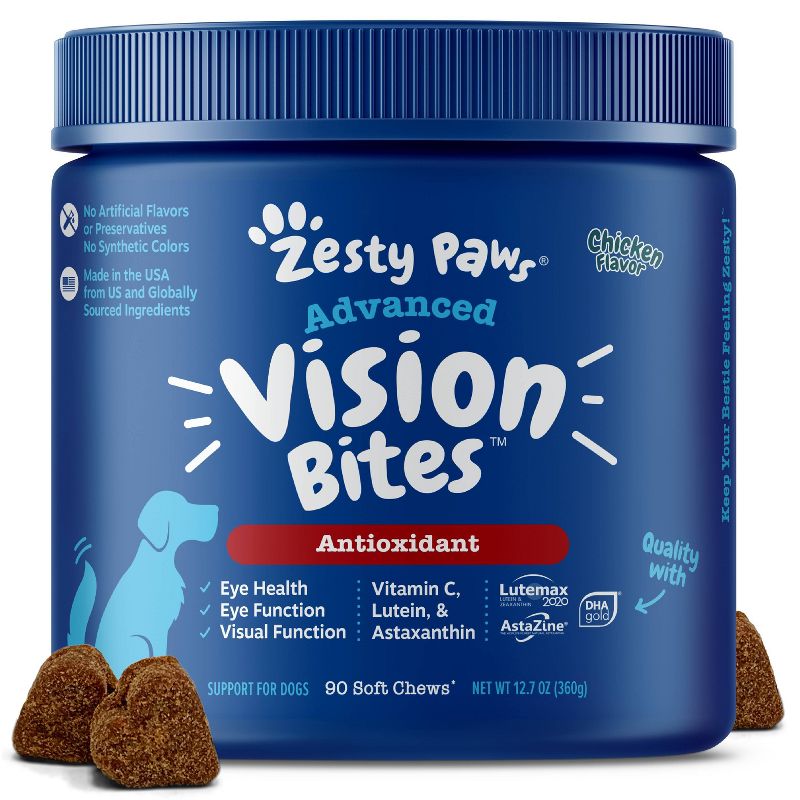 Zesty Paws Advanced Antioxidant Vision Bites for Senior Dogs - 90ct