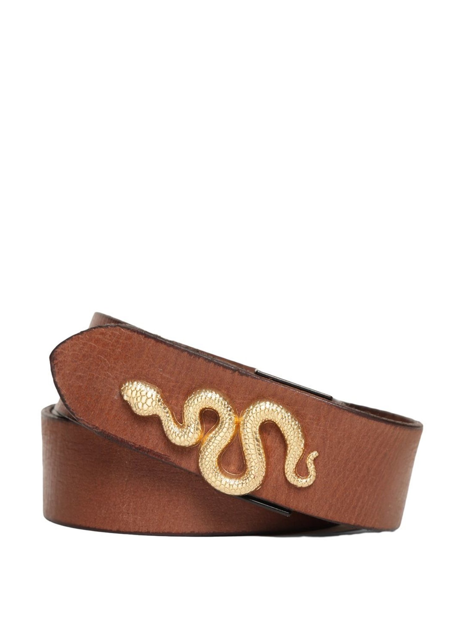 Fossil Julian Black Leather Solid Waist Belt