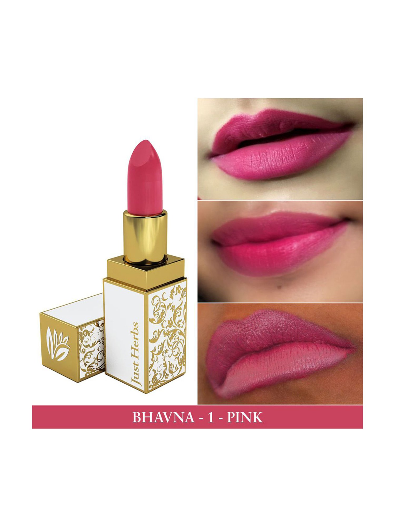 JUST HERBS Herb Enriched Ayurvedic Lipstick Pink - 4.2 gm