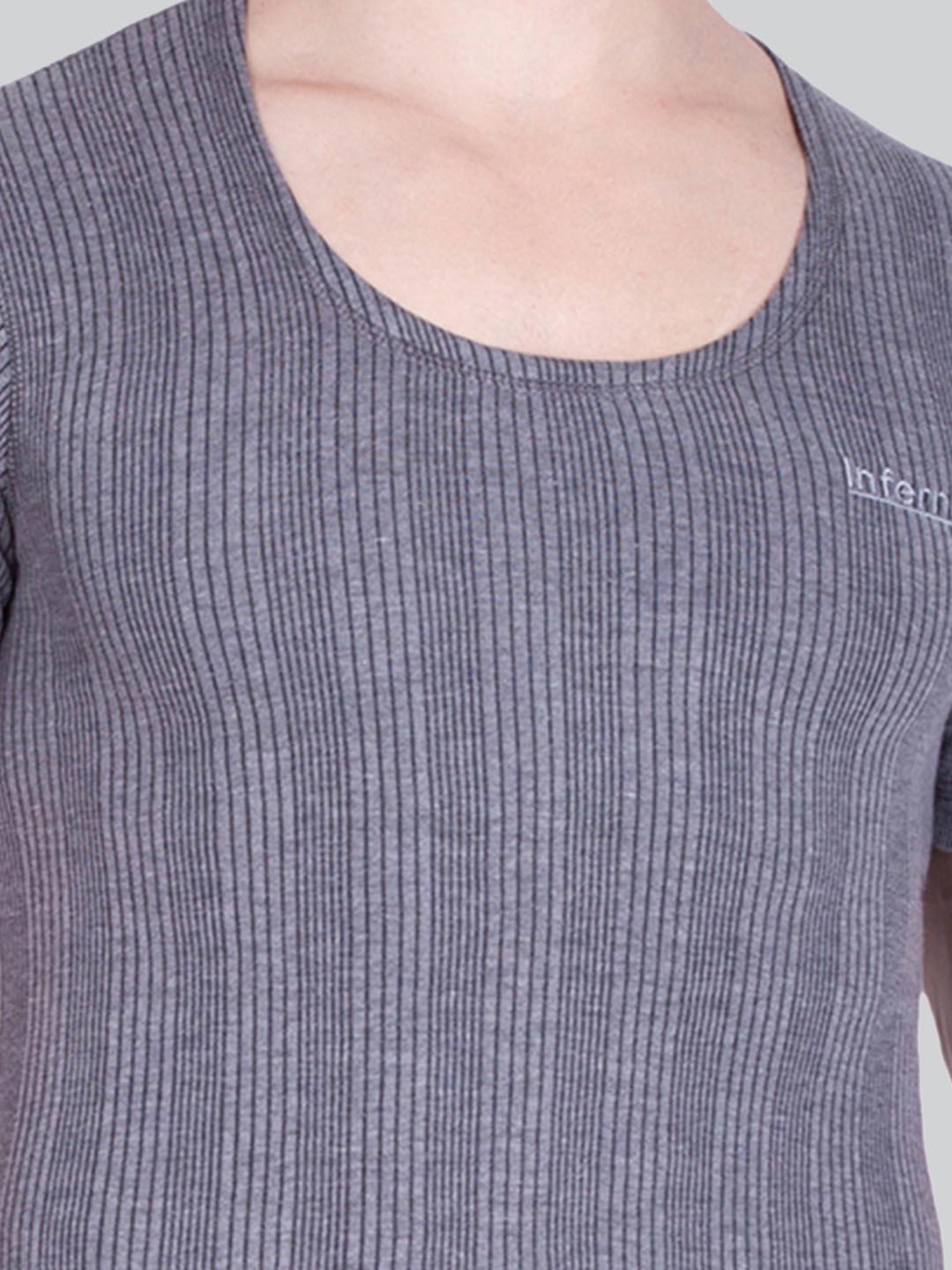 LUX Inferno Charcoal Skinny Fit Striped Thermal Set