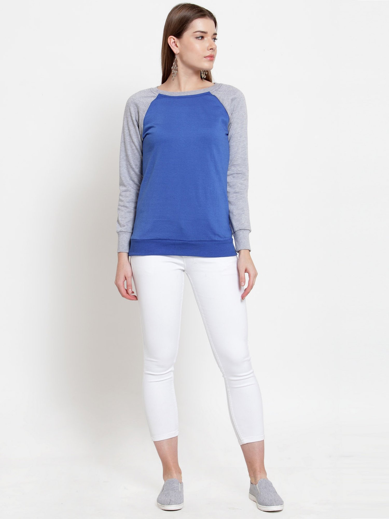 Belle Fille Blue Full Sleeves Sweatshirt