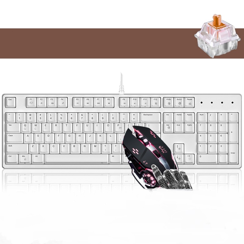 Royal Kludge RK987  N-key Rollover Ergonomic Design,Cool Exterior USB Wired PBT Keycaps White Backlit Keyboard for Gaming and Office - Black( RK Black Switch)