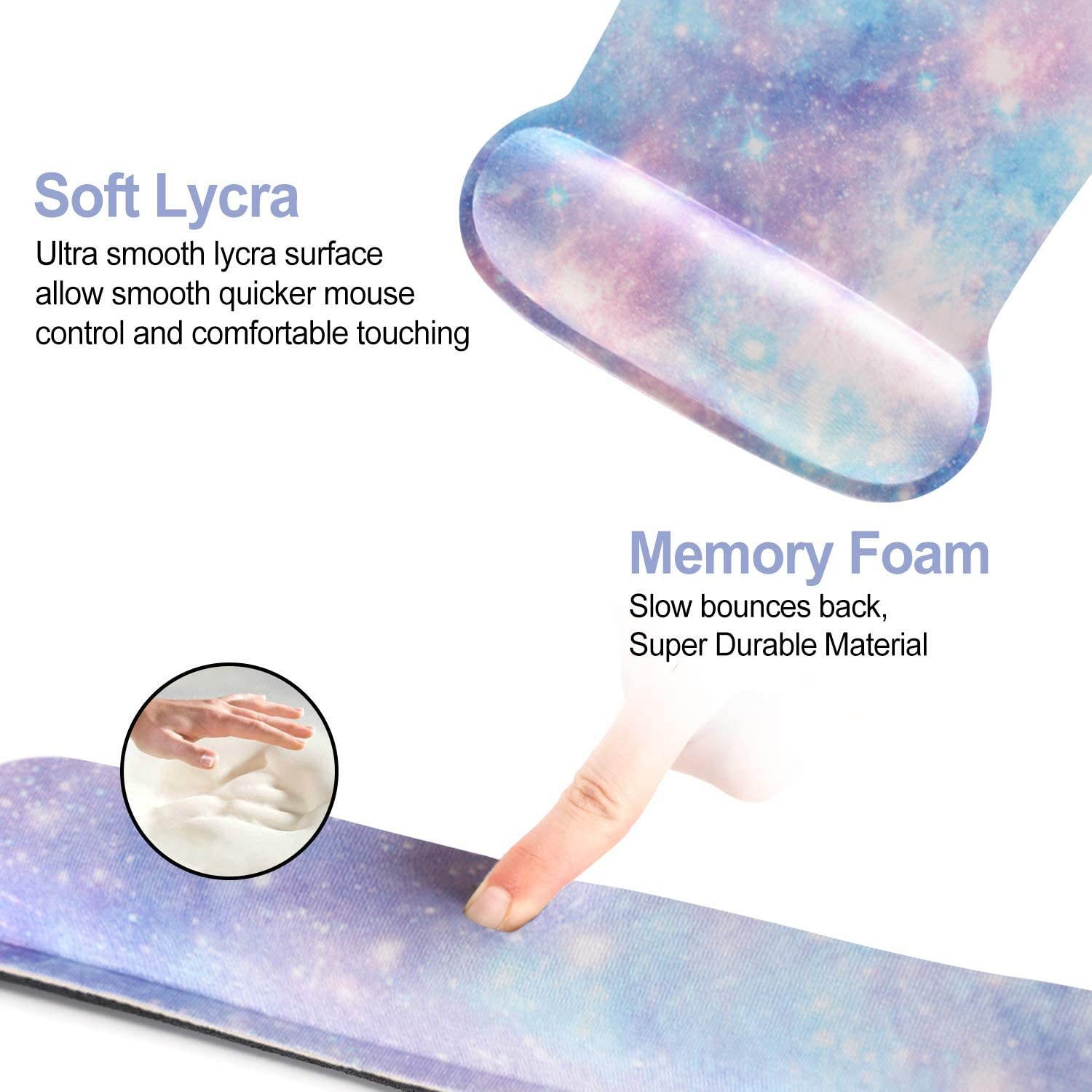 Keyboard Wrist Rest Mouse Pad Support, ToLuLu Gel Ergonomic Mouse Pads for Computer Laptop PC, Comfortable Durable Mousepad Keyboard Wrist Rests for Easy Typing Pain Relief, Romantic Starry Night Sky