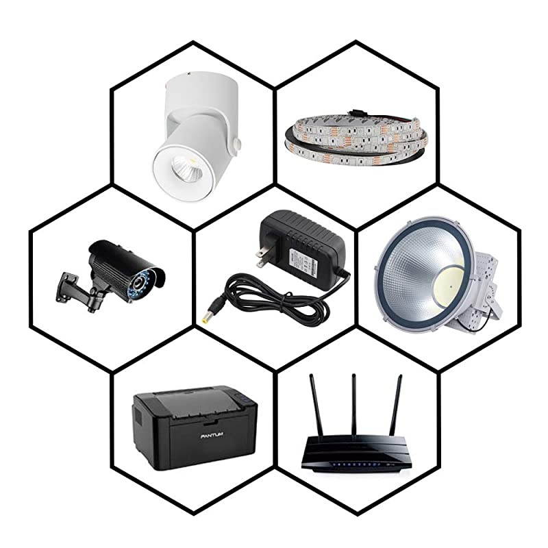 DC 12V 3A Power Supply Converter Adapter, 36Watts Wall Power Converter, 5.5mm x 2.5mm DC Jack,for LED Strip,CCTV Camera,Wireless Router,Monitor