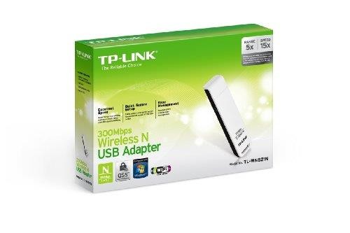 TP-Link TL-WN821N Wireless N300 USB Adapter, 300 Mbps with WPS Button IEEE 802.1b/g/n, WEP, WPA/WPA2