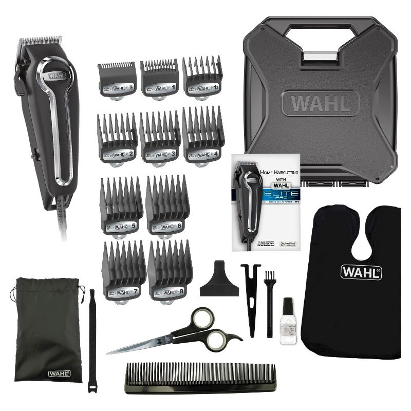 Wahl Elite Pro Complete High Performance Men's Haircut Kit with Stainless Steel Attachment Guards - 79602